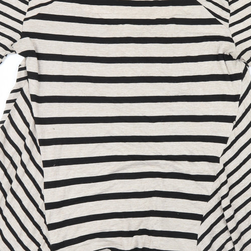 Wallis Womens Brown Striped  Basic T-Shirt Size S