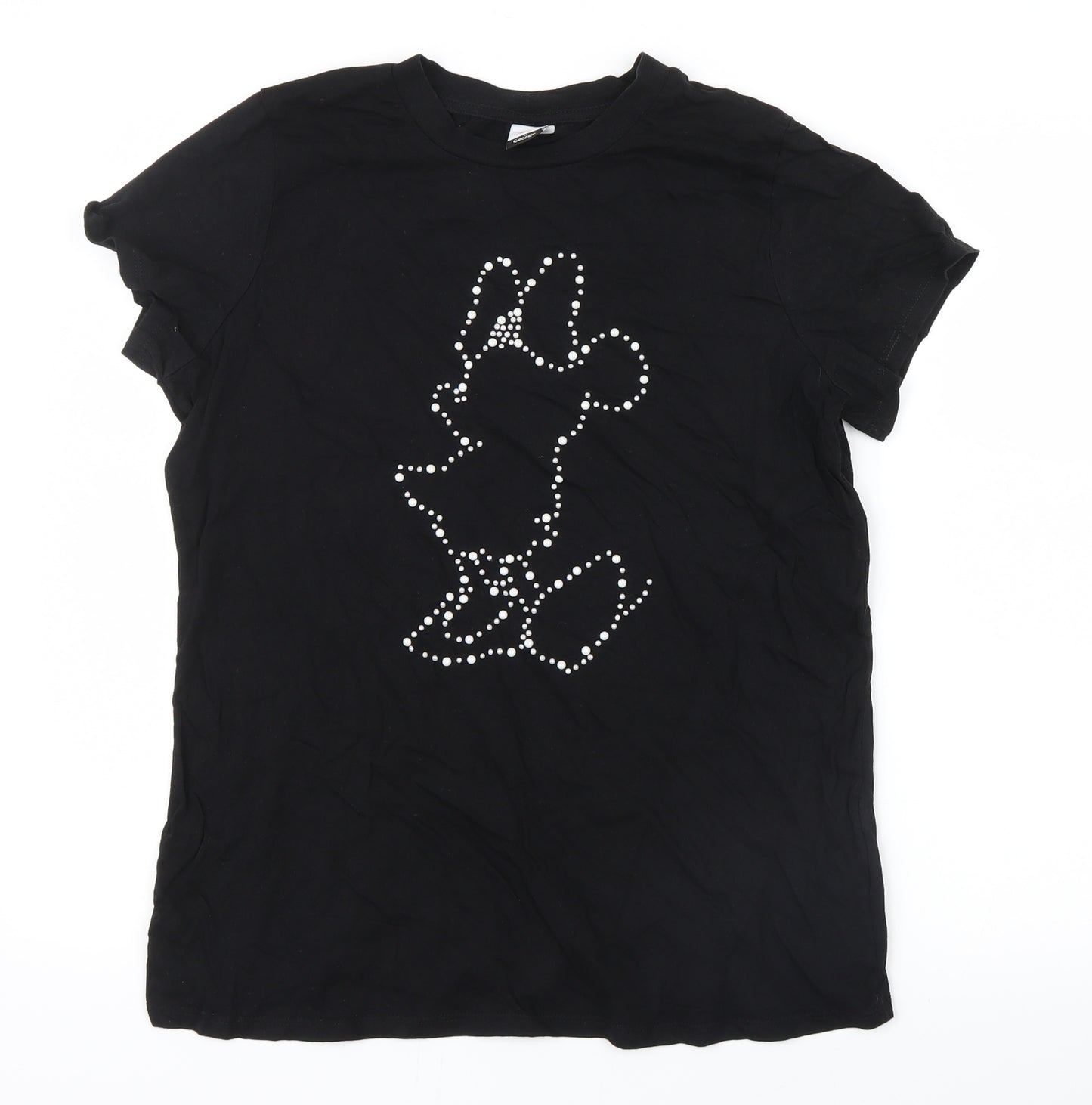 George Womens Black   Basic T-Shirt Size 16  - Minnie Mouse