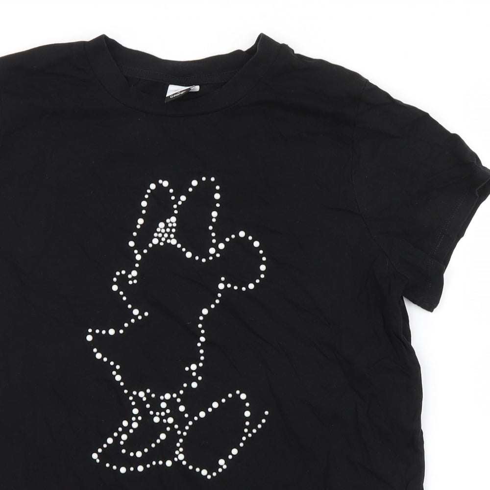 George Womens Black   Basic T-Shirt Size 16  - Minnie Mouse