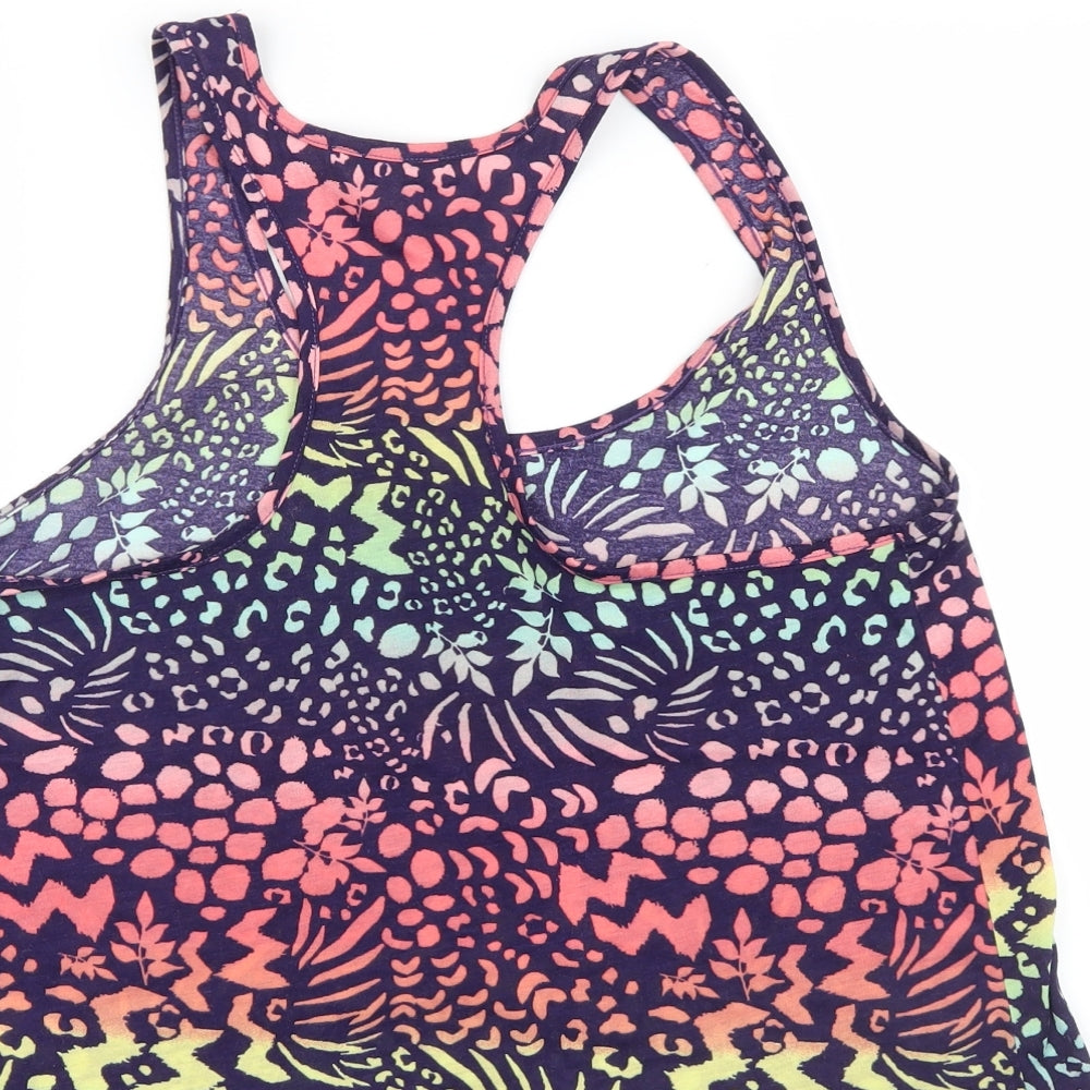 New Look Womens Purple Geometric  Cropped Tank Size 14