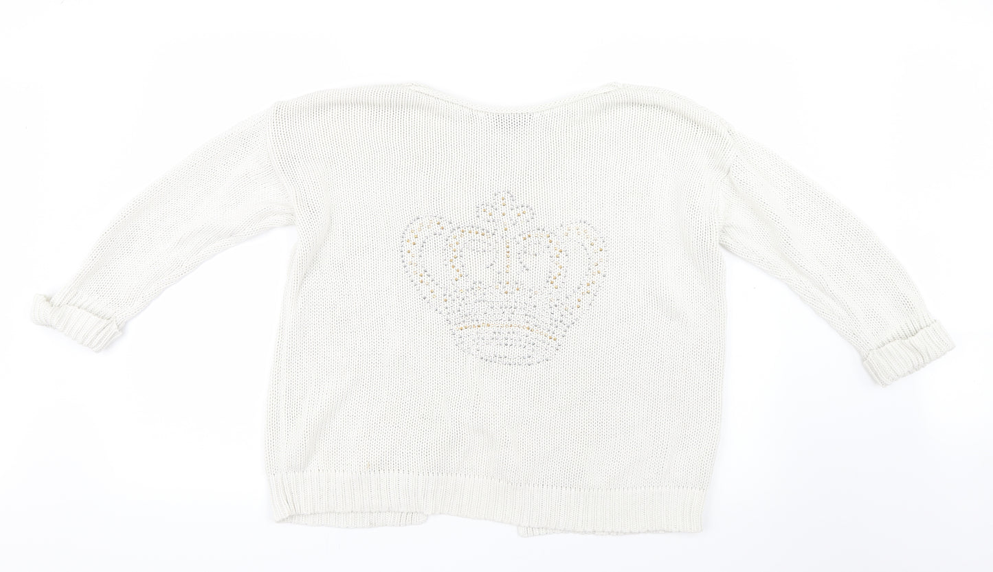 Topshop Womens Ivory  Knit Pullover Jumper Size 10