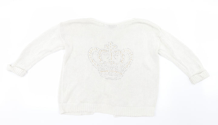 Topshop Womens Ivory Knit Pullover Jumper Size 10