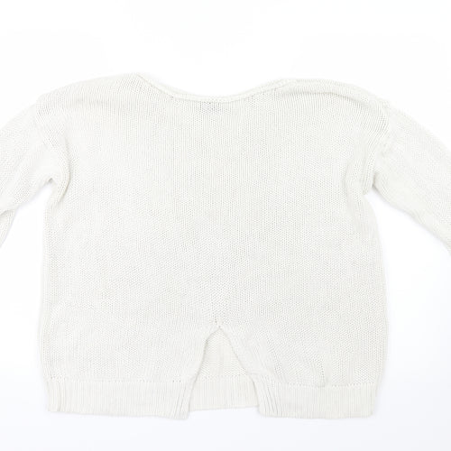 Topshop Womens Ivory  Knit Pullover Jumper Size 10