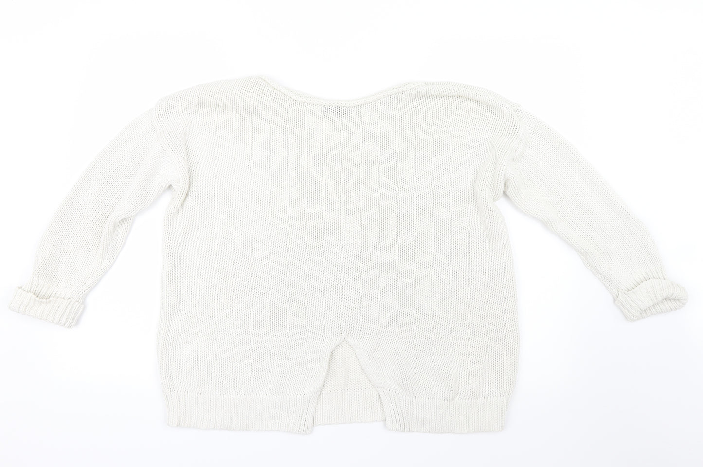 Topshop Womens Ivory  Knit Pullover Jumper Size 10