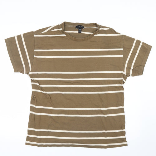 New Look Mens Brown Striped   T-Shirt Size L