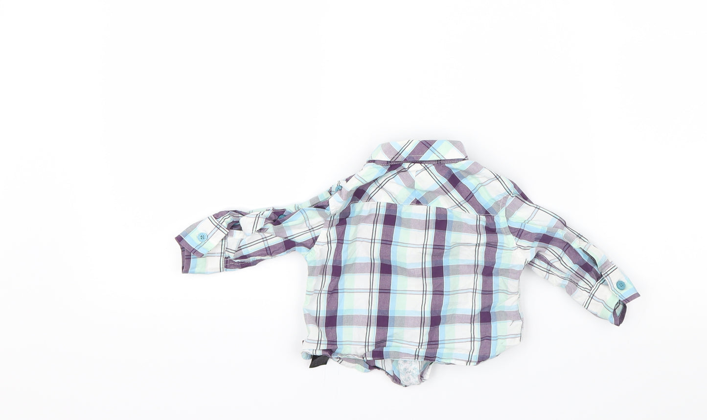 Ted Baker Boys Blue Check  Basic Button-Up Size 0-3 Months