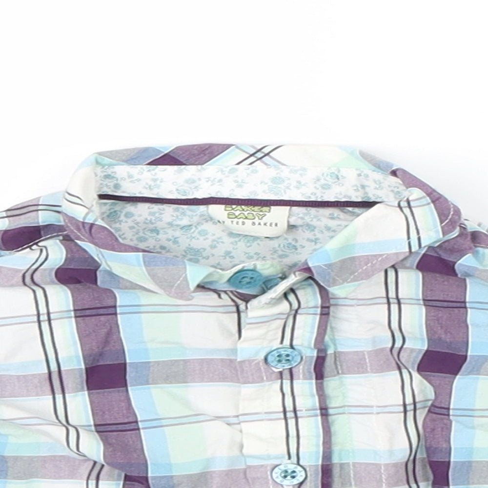 Ted Baker Boys Blue Check  Basic Button-Up Size 0-3 Months