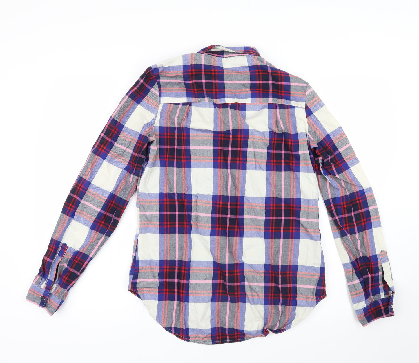 NEXT Womens Blue Check  Basic Button-Up Size 8