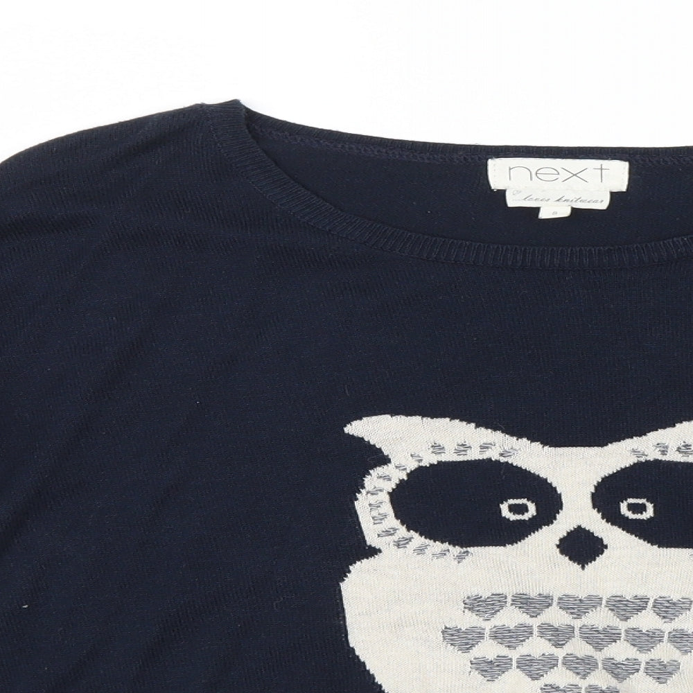 NEXT Womens Blue  Knit Pullover Jumper Size 8  - Owl