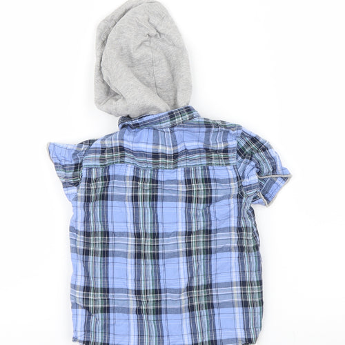 Hadleigh London Boys Blue Check  Basic Button-Up Size 18-24 Months