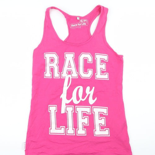 Cancer Research UK Womens Pink   Basic Tank Size 10  - Race For Life