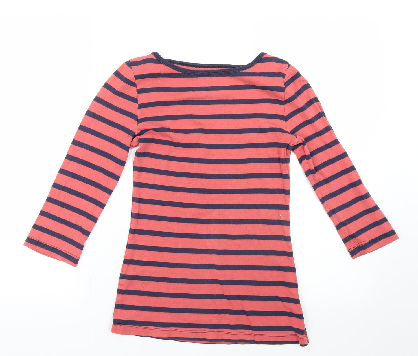 Peacocks Womens Blue Striped  Basic T-Shirt Size 8