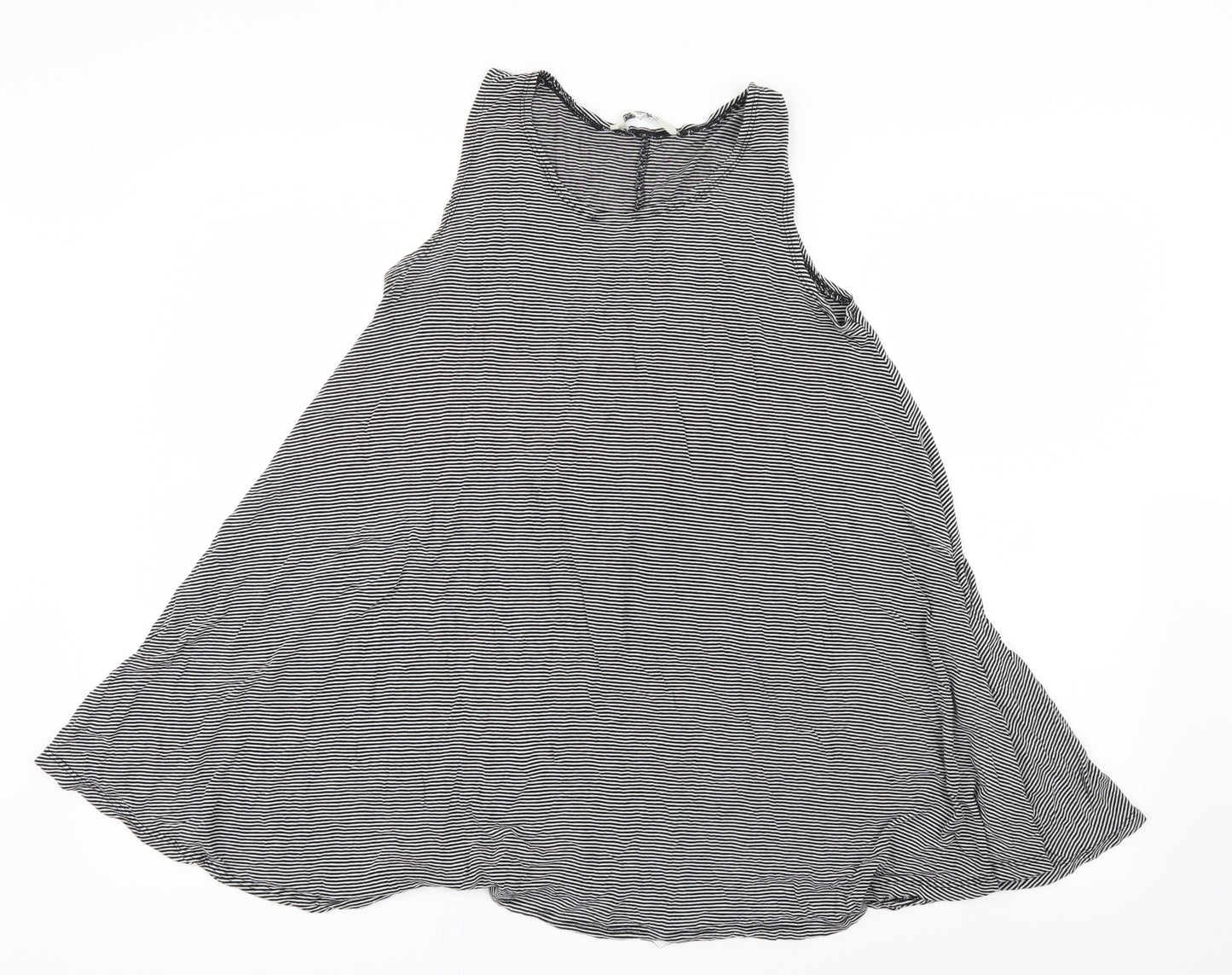 Easy Wear Womens Black Striped  Basic T-Shirt Size 10