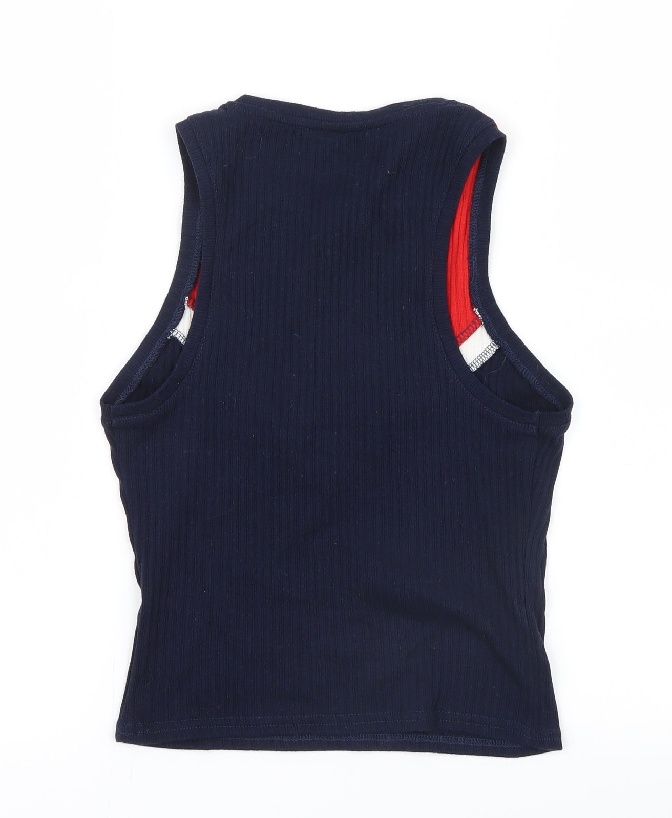 Bershka Womens Blue   Cropped T-Shirt Size 10