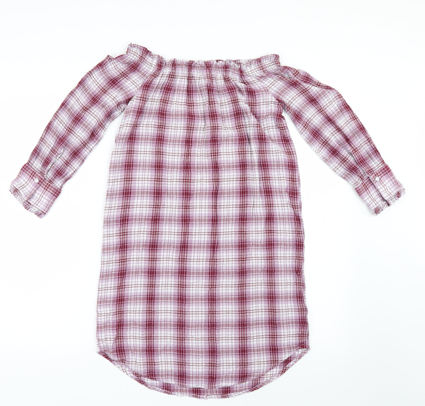 New Look Womens Pink Check  Shirt Dress  Size 10