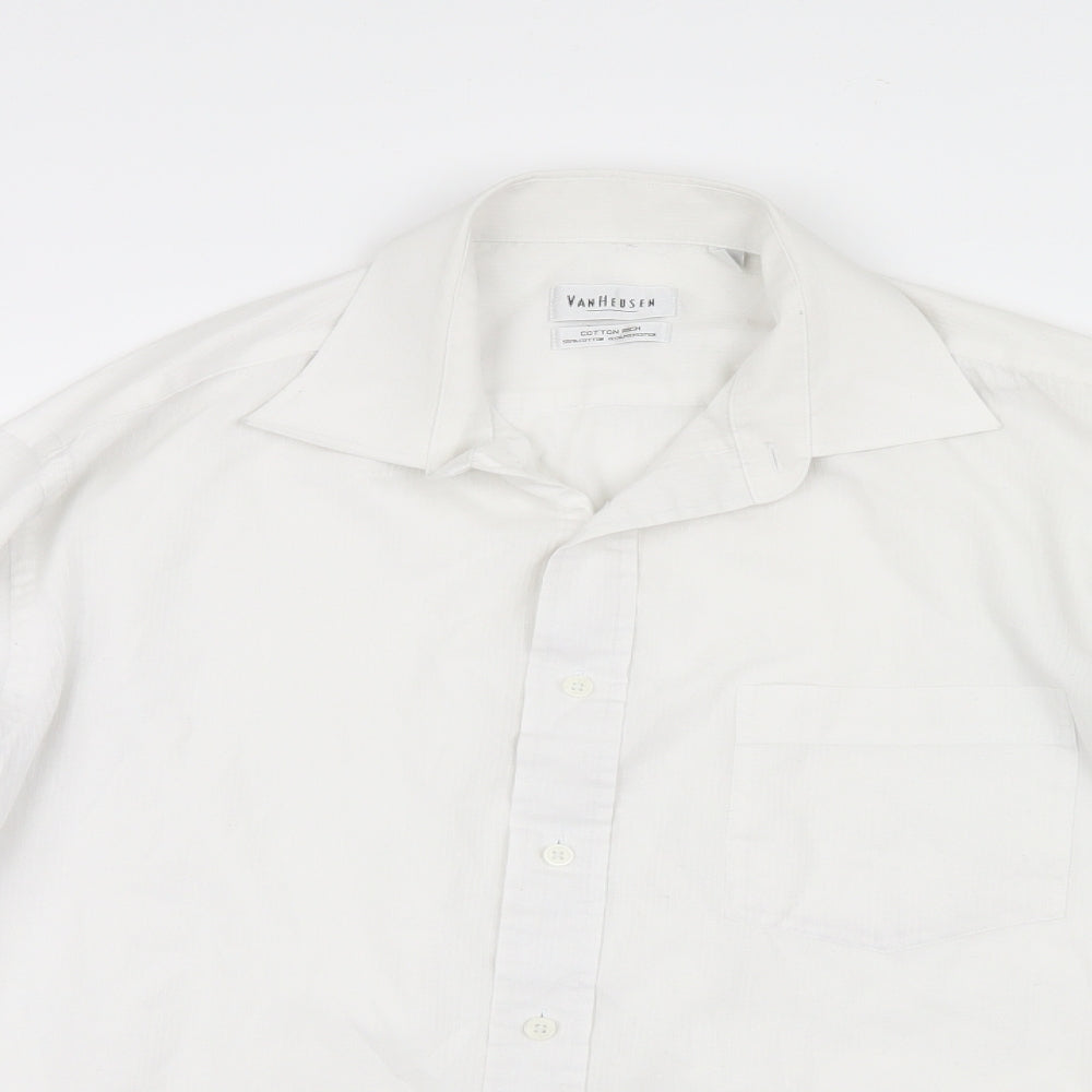 Van Heusen Mens White    Button-Up Size 16.5