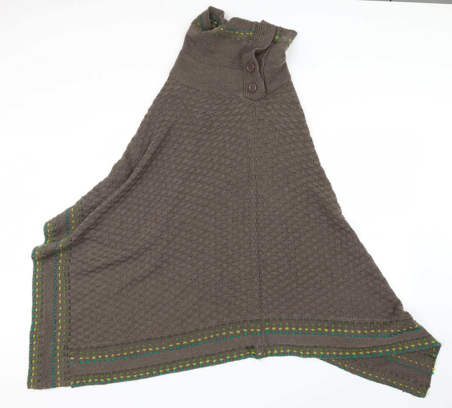 Kliss Womens Brown  Knit Jacket Poncho Size S