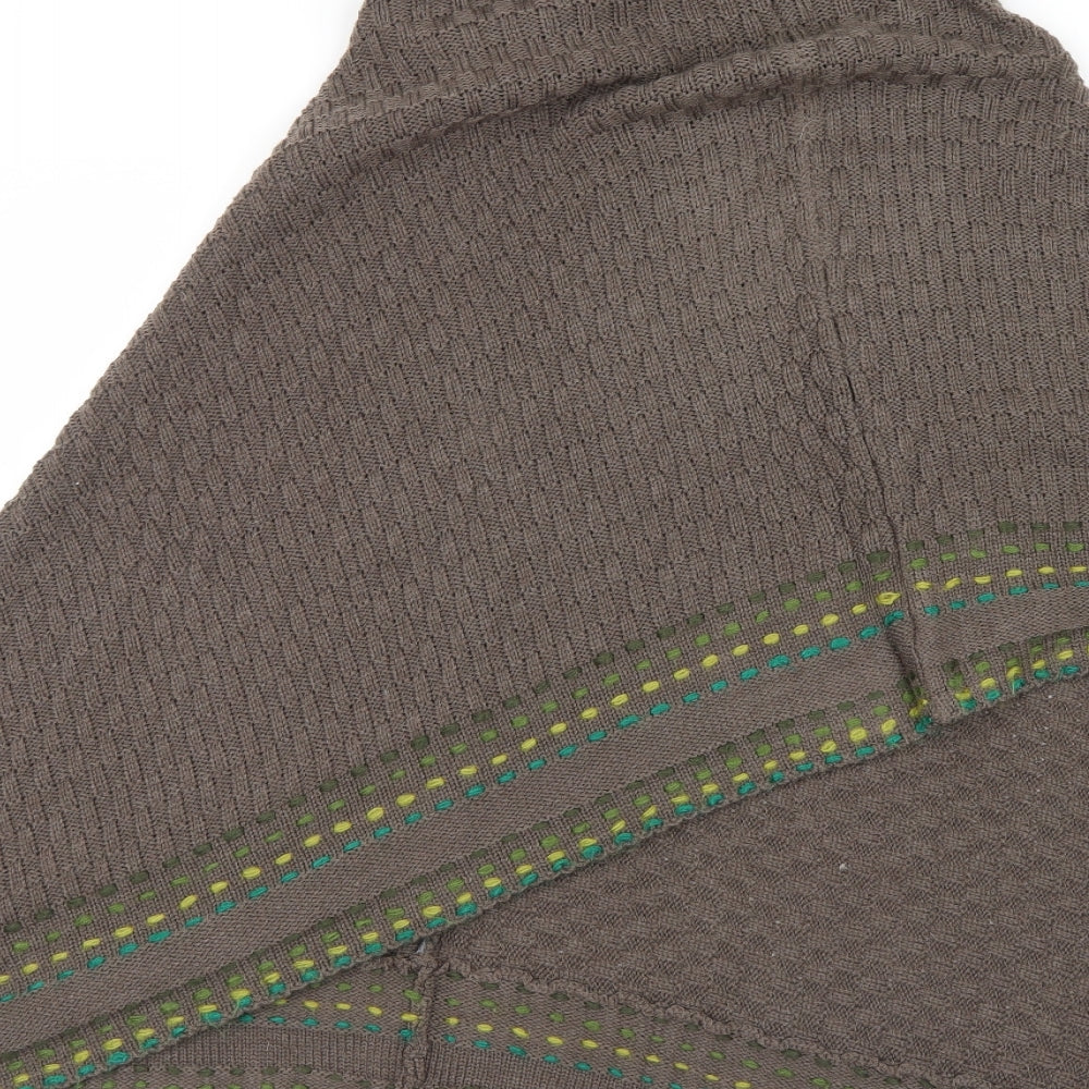 Kliss Womens Brown  Knit Jacket Poncho Size S