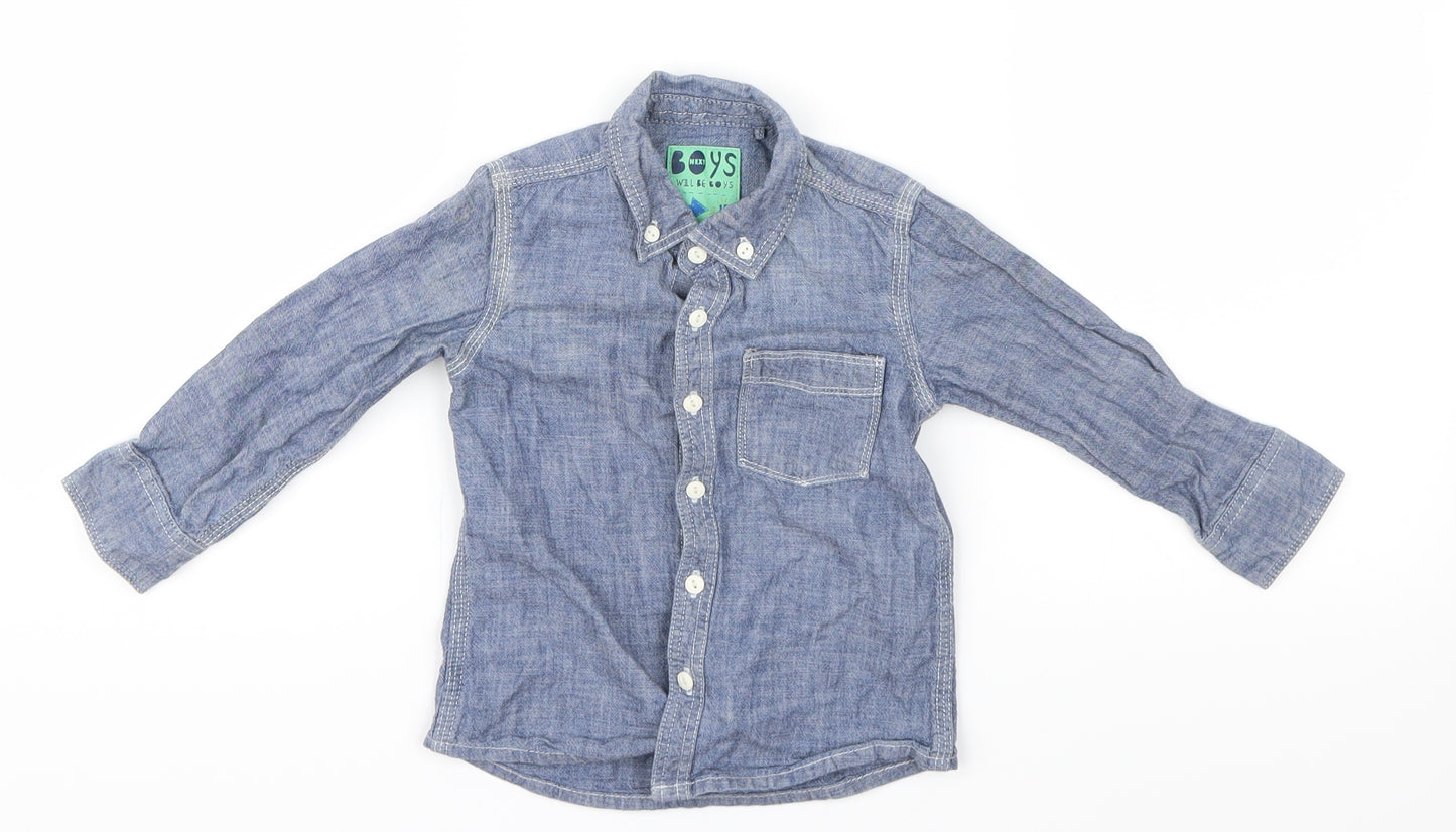 NEXT Boys Blue   Basic Button-Up Size 18-24 Months