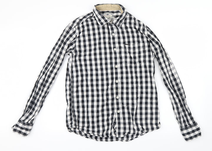 Flying Machine Mens Blue Check Button-Up Size M