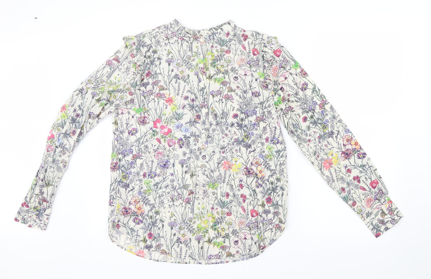 H&M Womens Purple Floral  Basic Blouse Size 10