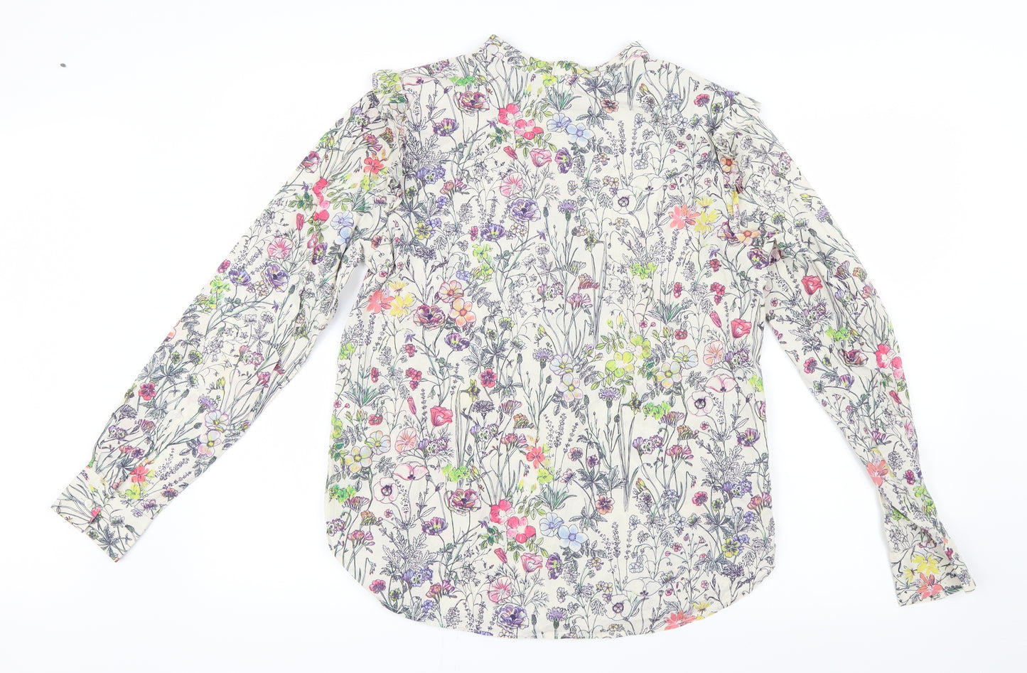 H&M Womens Purple Floral  Basic Blouse Size 10