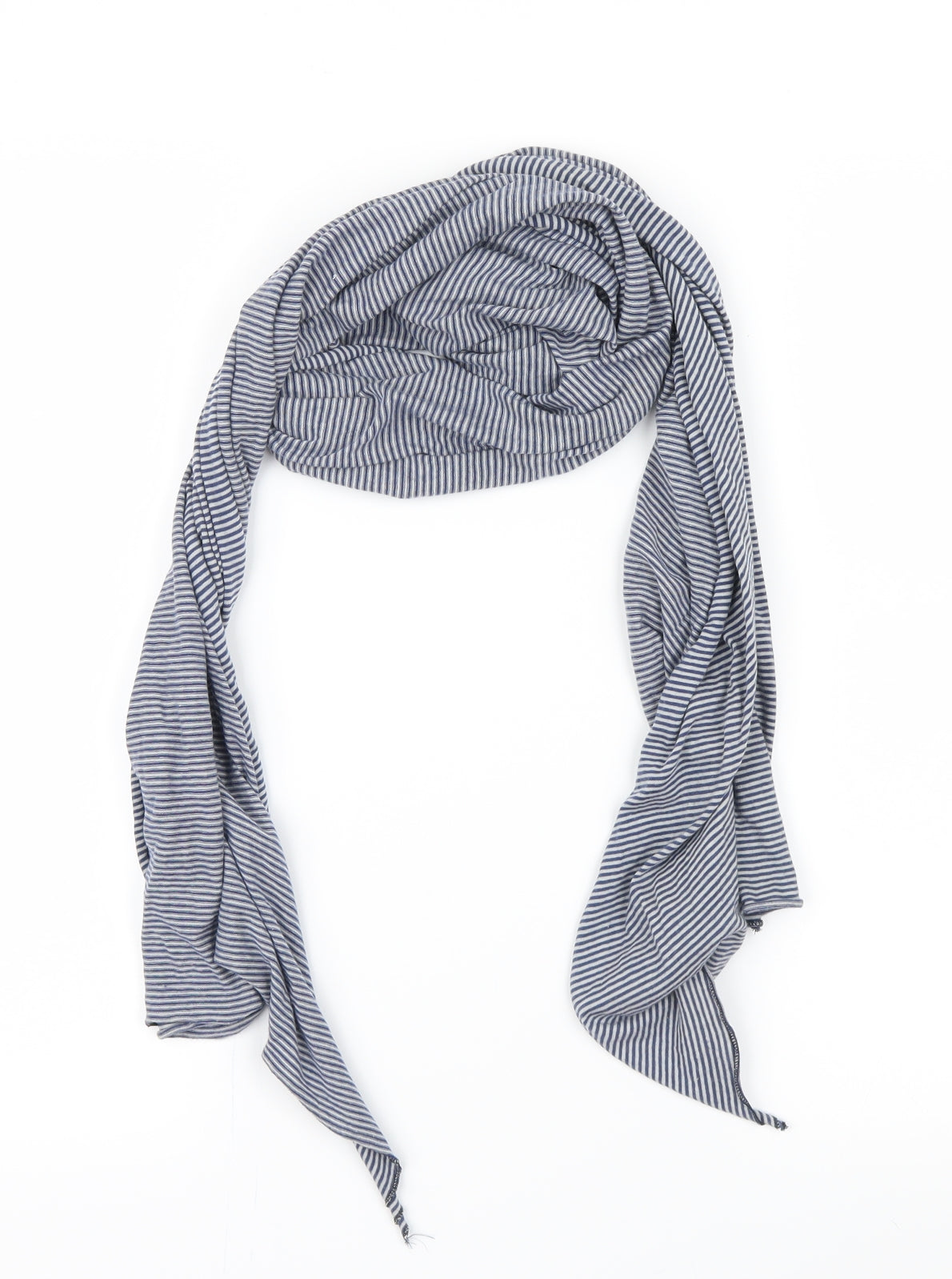 Preworn Mens Blue Striped  Scarf  One Size