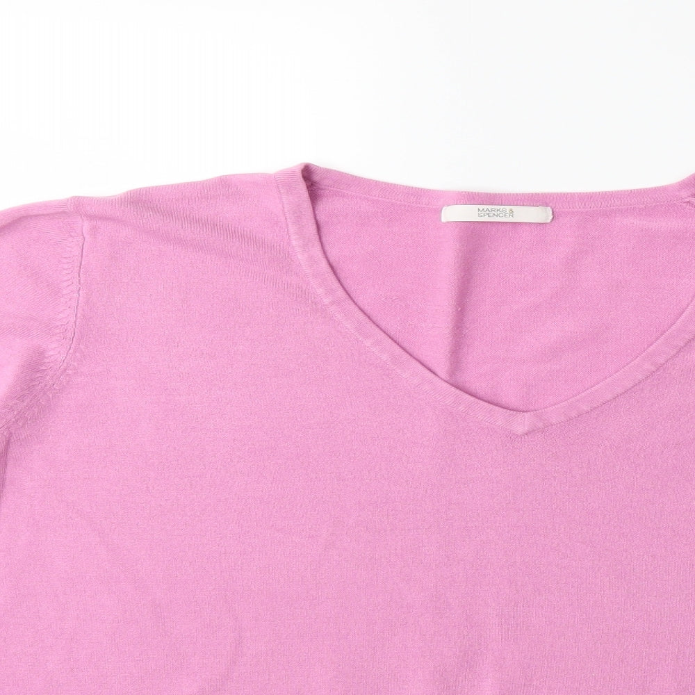 Marks and Spencer Womens Purple  Knit Pullover Jumper Size 22