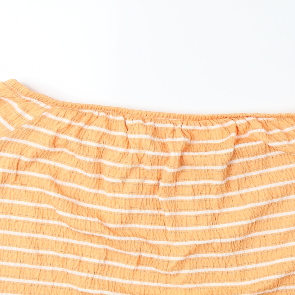 NEXT Womens Orange Striped  Basic Blouse Size 14