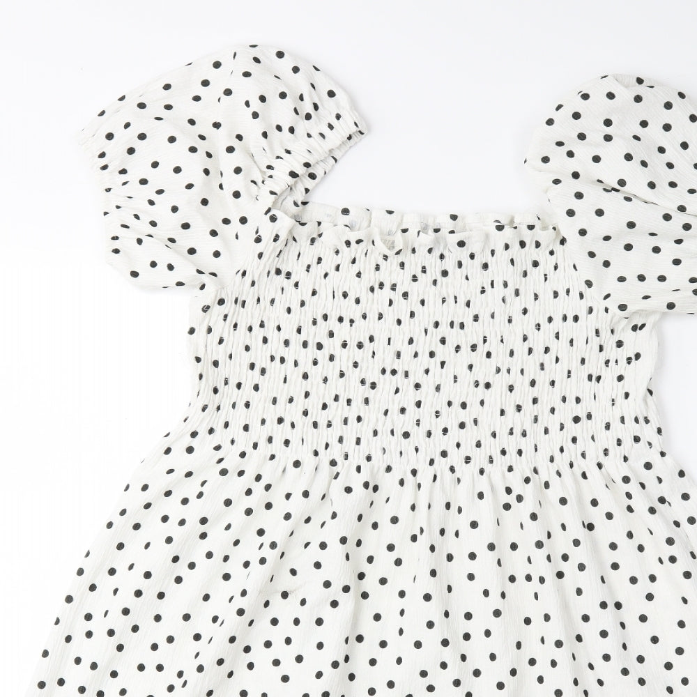 F&F Womens White Polka Dot  A-Line  Size 20
