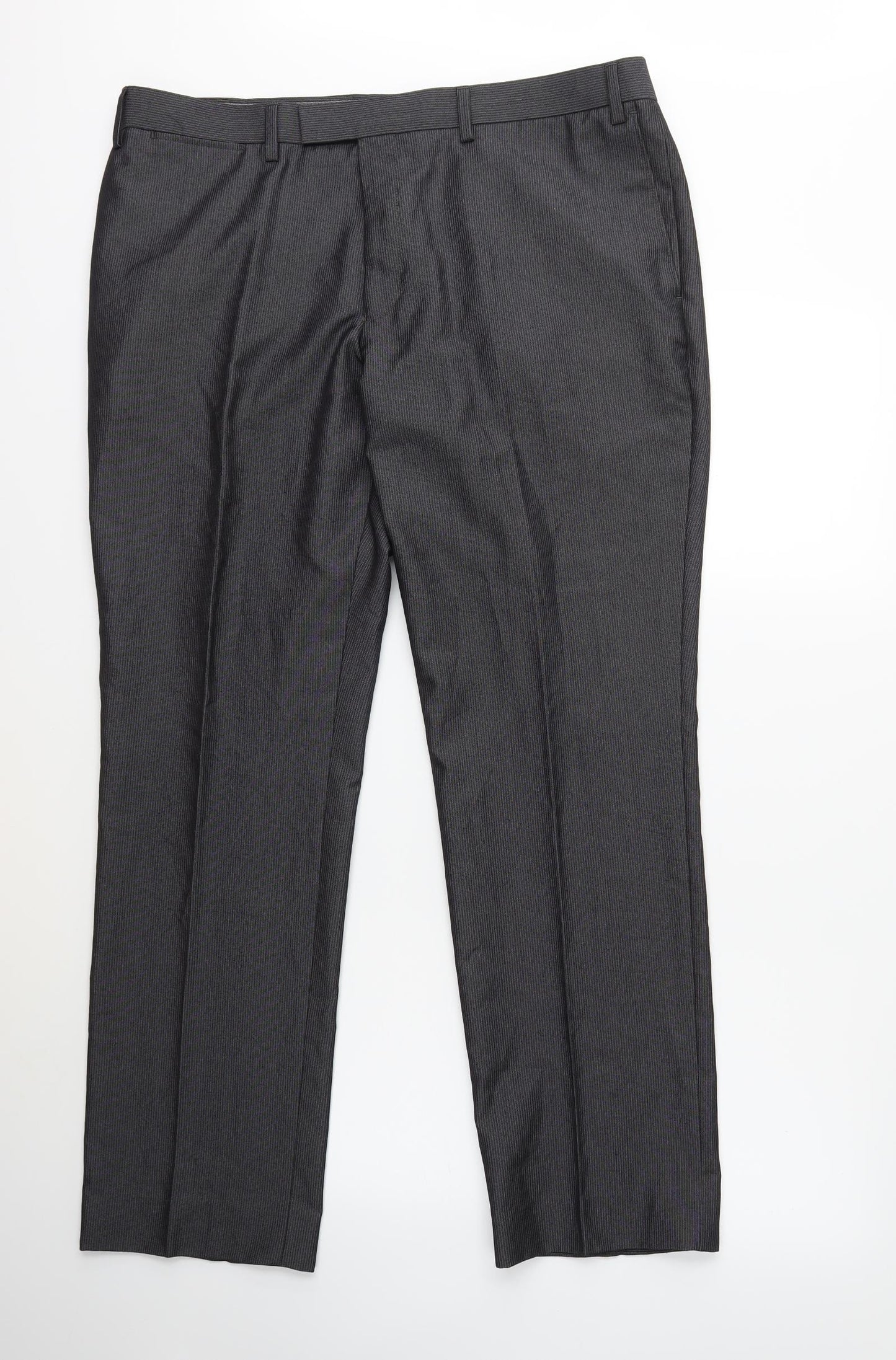 NEXT Mens Grey Striped  Trousers  Size 38 in L30 in