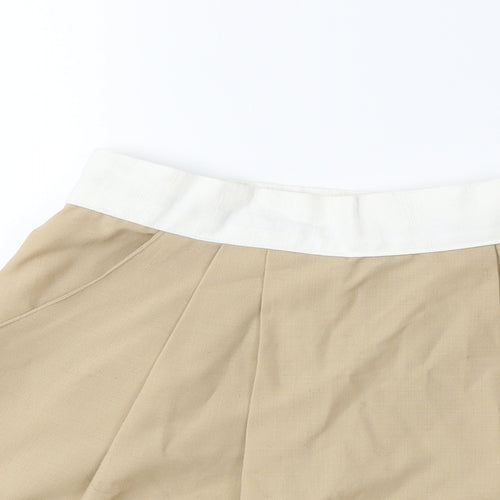 Preworn Womens Beige   Pleated Skirt Size 26 in
