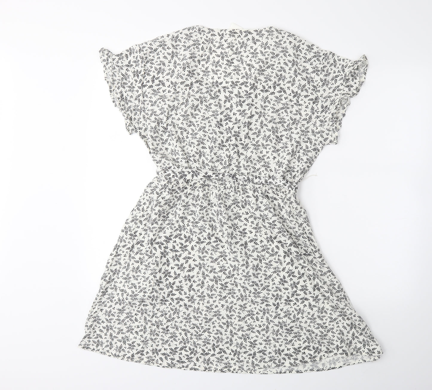 H&M Womens White Floral  Fit & Flare  Size 14