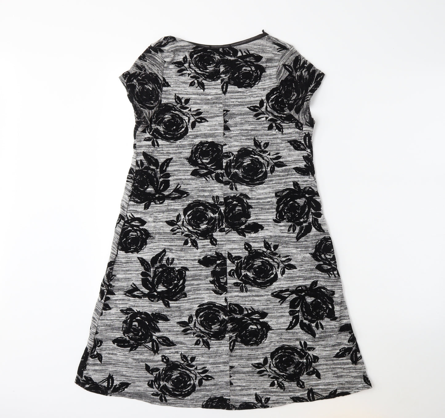 Select Womens Grey Floral  T-Shirt Dress  Size 10