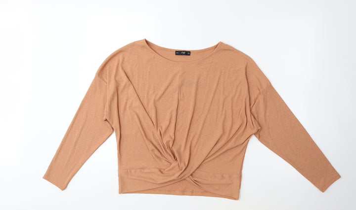 F&F Womens Brown Pullover Jumper Size 14