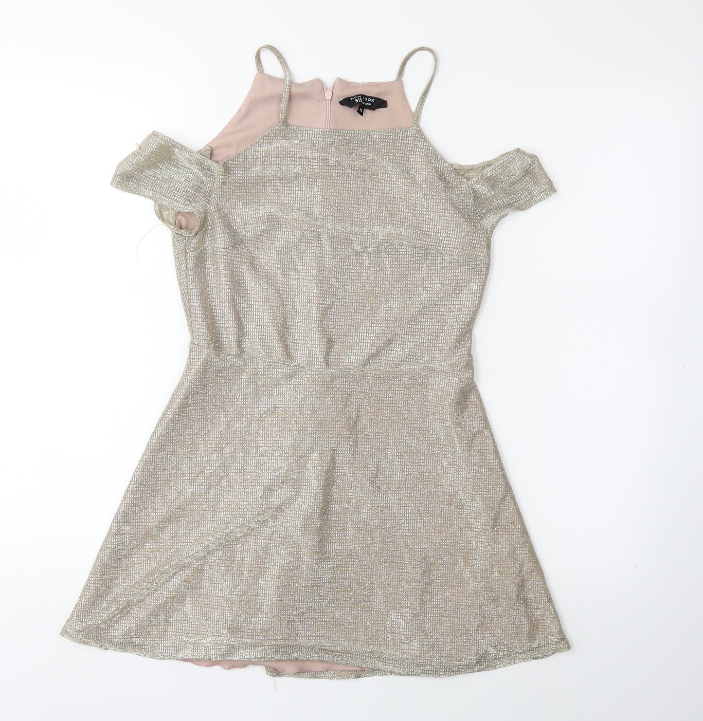 New Look Girls Gold   Fit & Flare  Size 13 Years