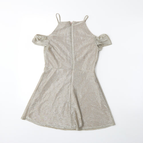 New Look Girls Gold   Fit & Flare  Size 13 Years