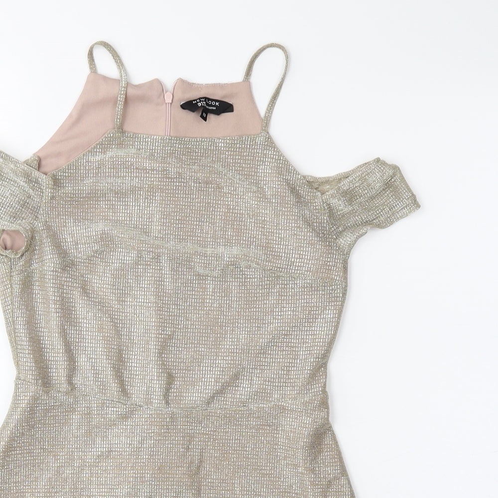 New Look Girls Gold   Fit & Flare  Size 13 Years