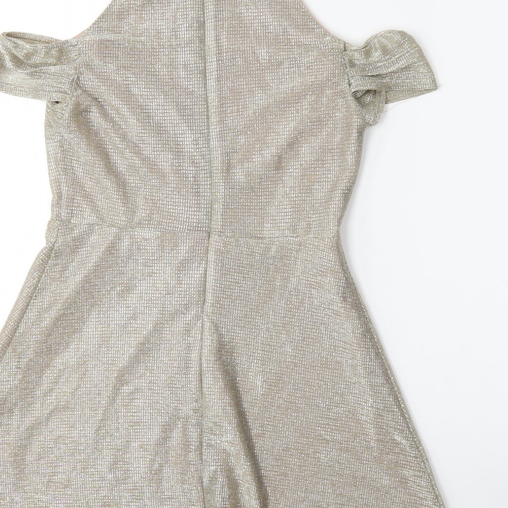 New Look Girls Gold   Fit & Flare  Size 13 Years