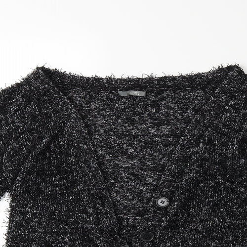 South Womens Black  Knit Cardigan Jumper Size 14