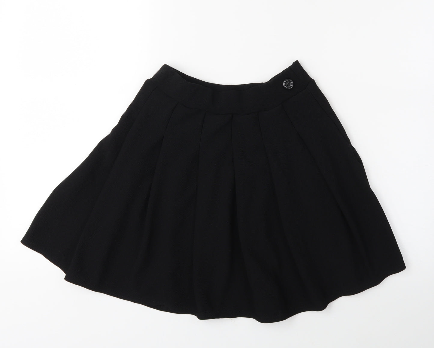 PRETTYLITTLETHING Womens Black   Pleated Skirt Size 8