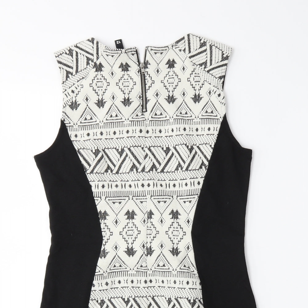 H&M Womens White   Bodycon  Size 12