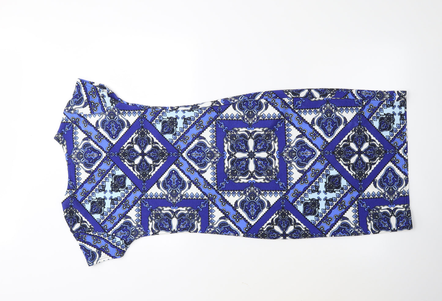 Quiz Womens Blue Geometric  Bodycon  Size 12