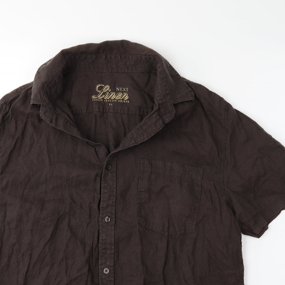 NEXT Mens Brown    Button-Up Size XL