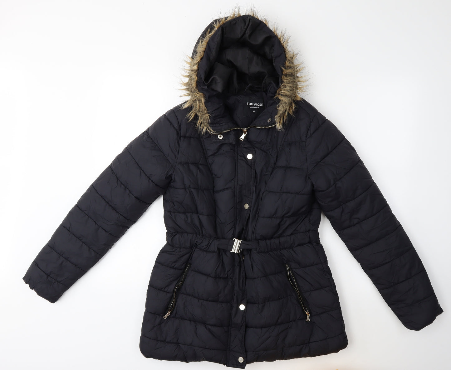 TOM & ROSE Womens Blue   Overcoat Coat Size M