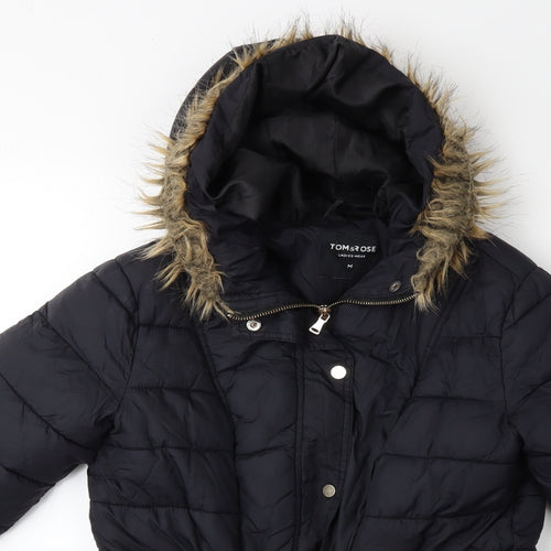 TOM & ROSE Womens Blue   Overcoat Coat Size M