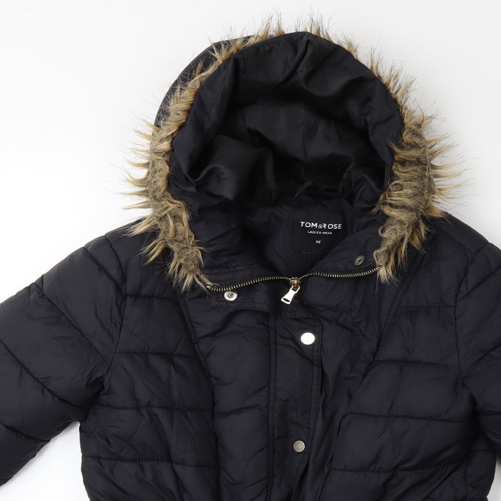 TOM & ROSE Womens Blue   Overcoat Coat Size M