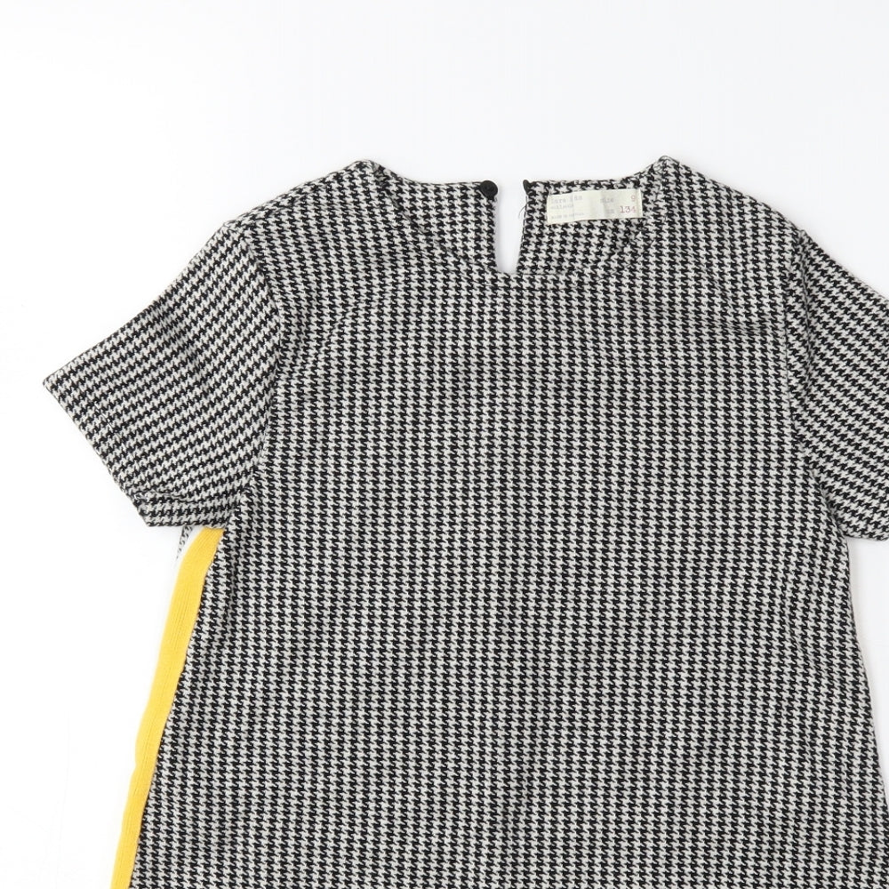 Zara Girls Black Houndstooth  A-Line  Size 9 Years