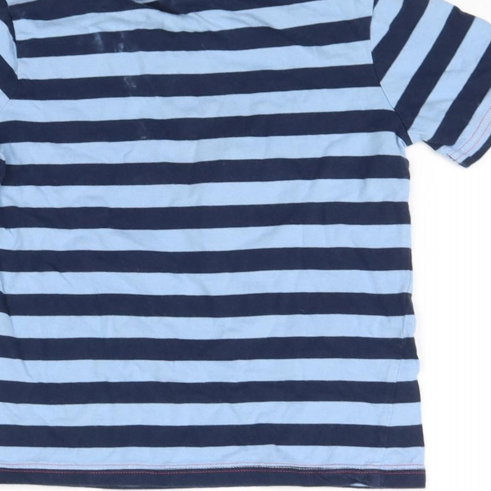 Mike The Knight Boys Blue Striped  Basic T-Shirt Size 5-6 Years