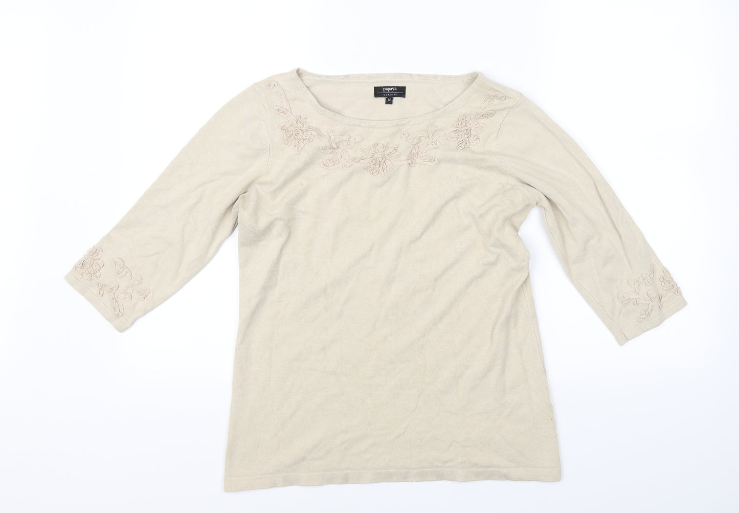 Papaya Womens Beige   Pullover Jumper Size 12